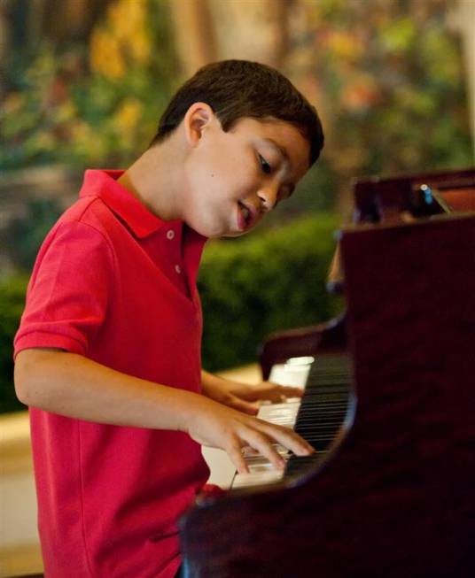 Ten-year-old entertainer Ethan Bortnick at the Las Vegas Hilton on ...